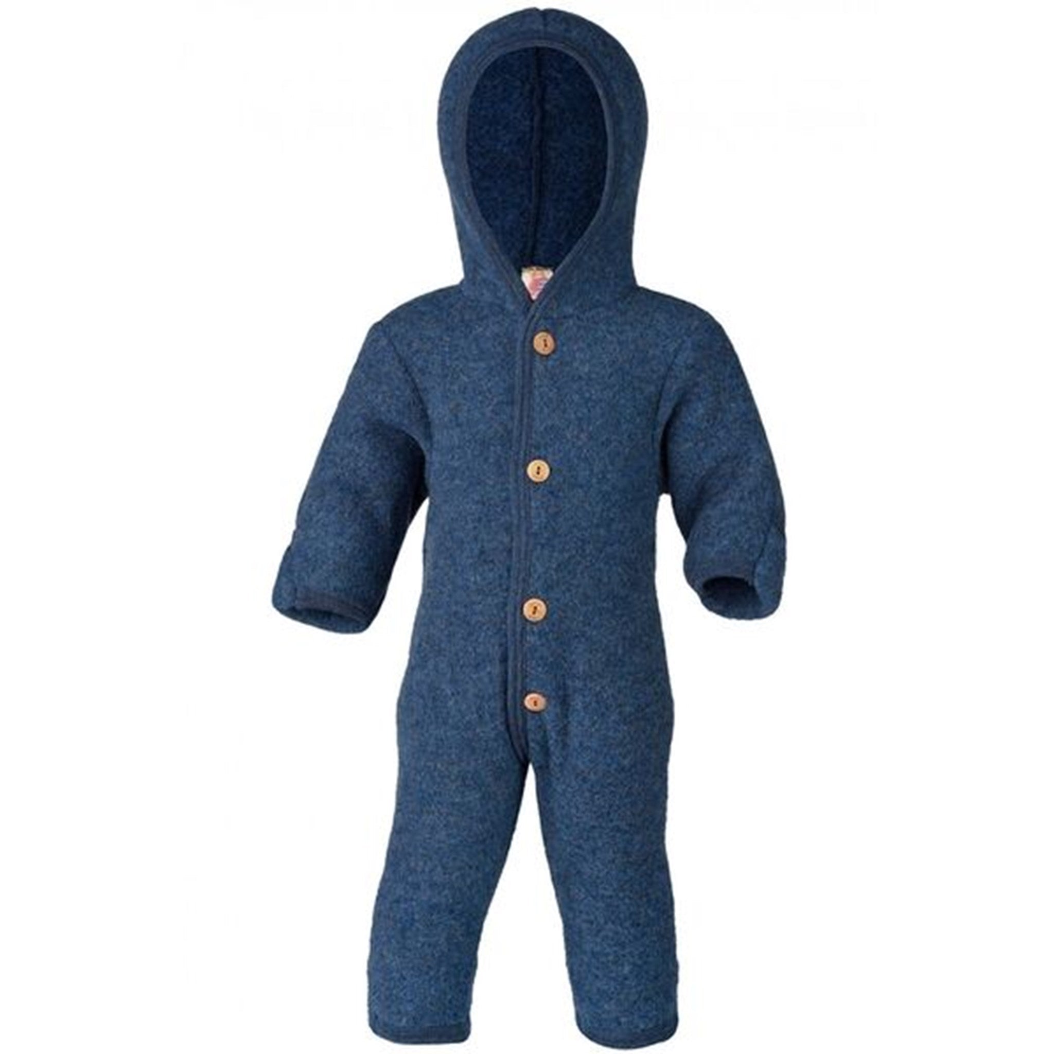 Engel Hooded Overall w. Buttons Blue Mélange