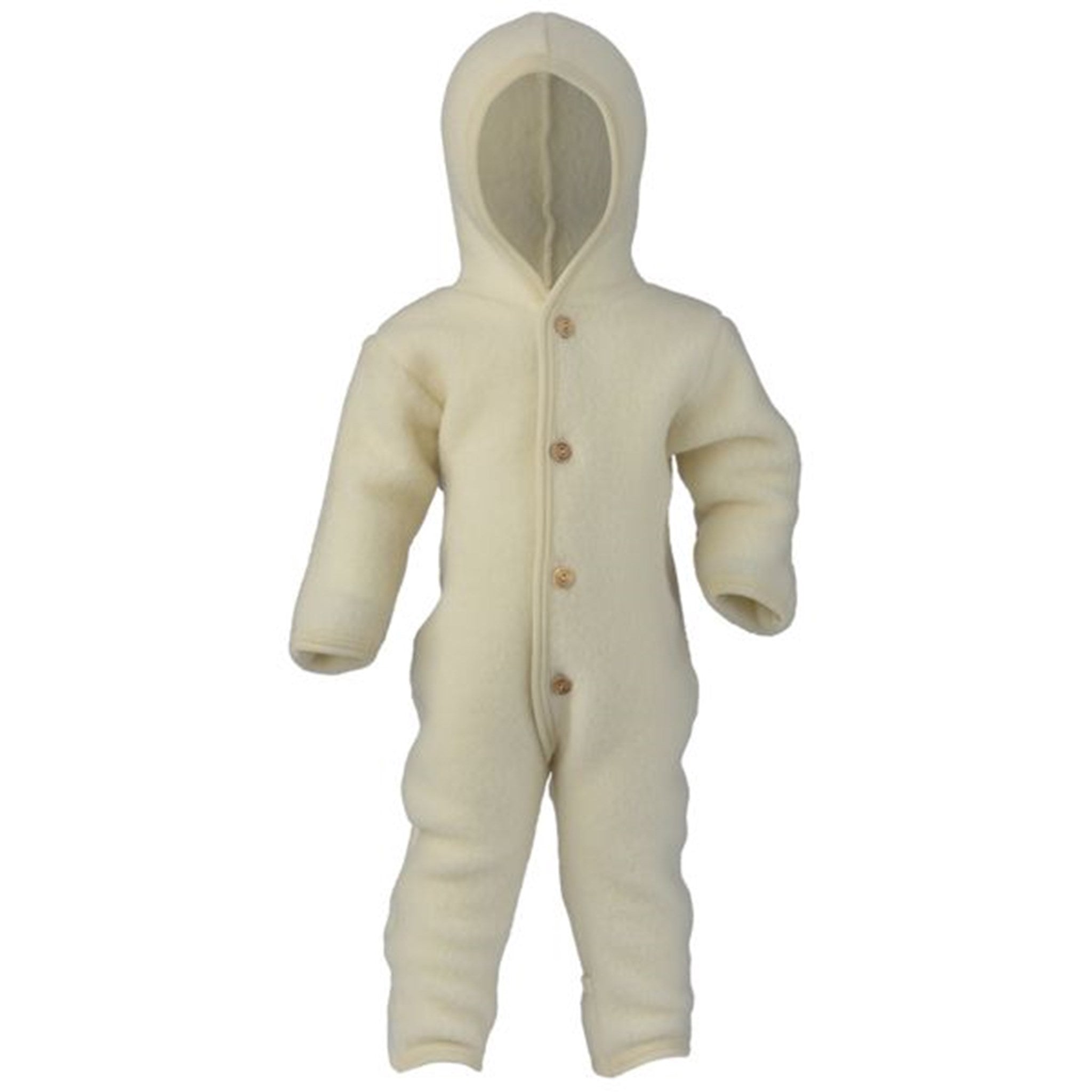 Engel Hooded Overall w. Buttons Natural