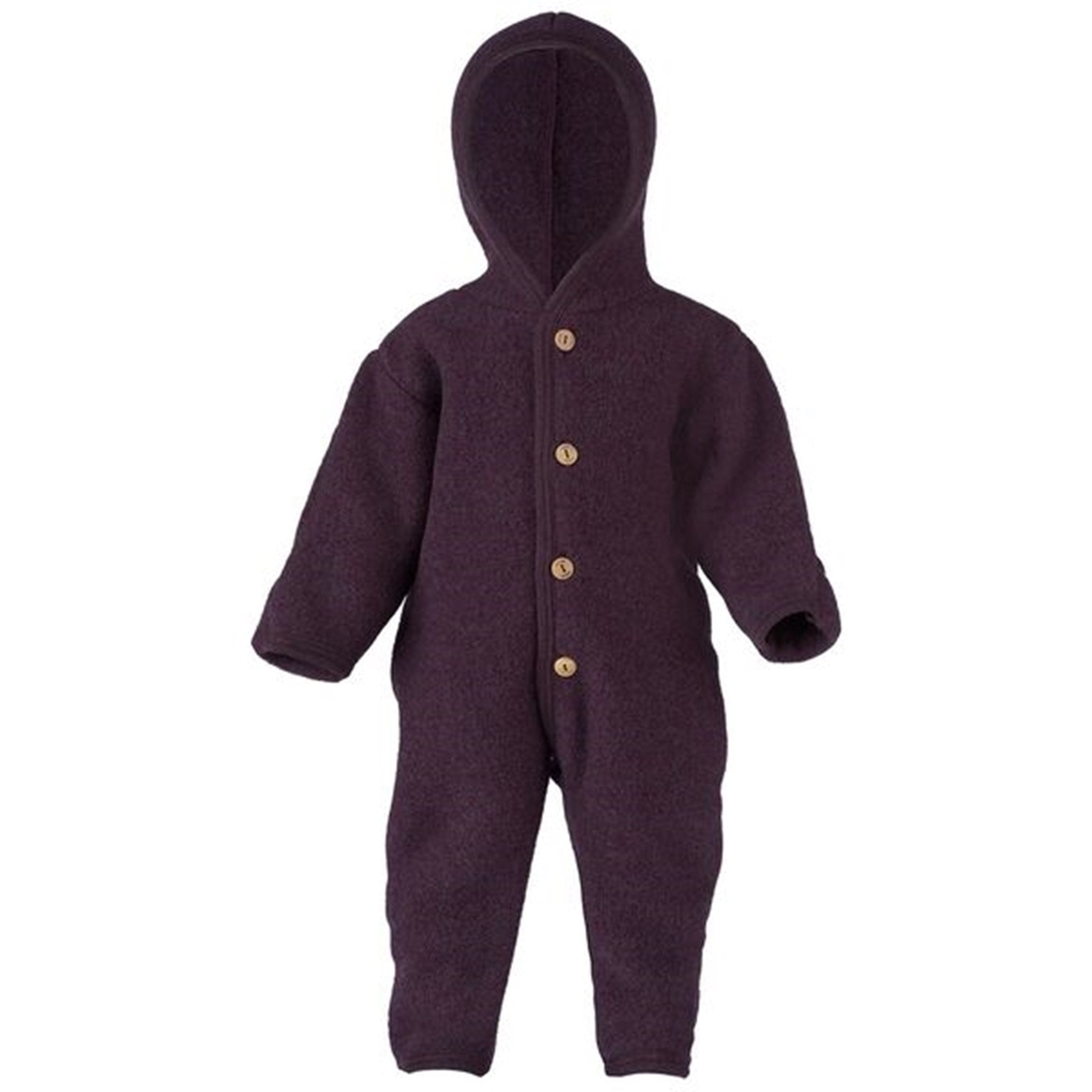 Engel Hooded Overall w. Buttons Lilac Mélange