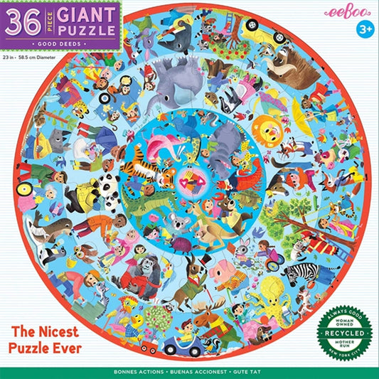 Eeboo Round Jumbo Puzzle 36 Pieces - Good Deeds