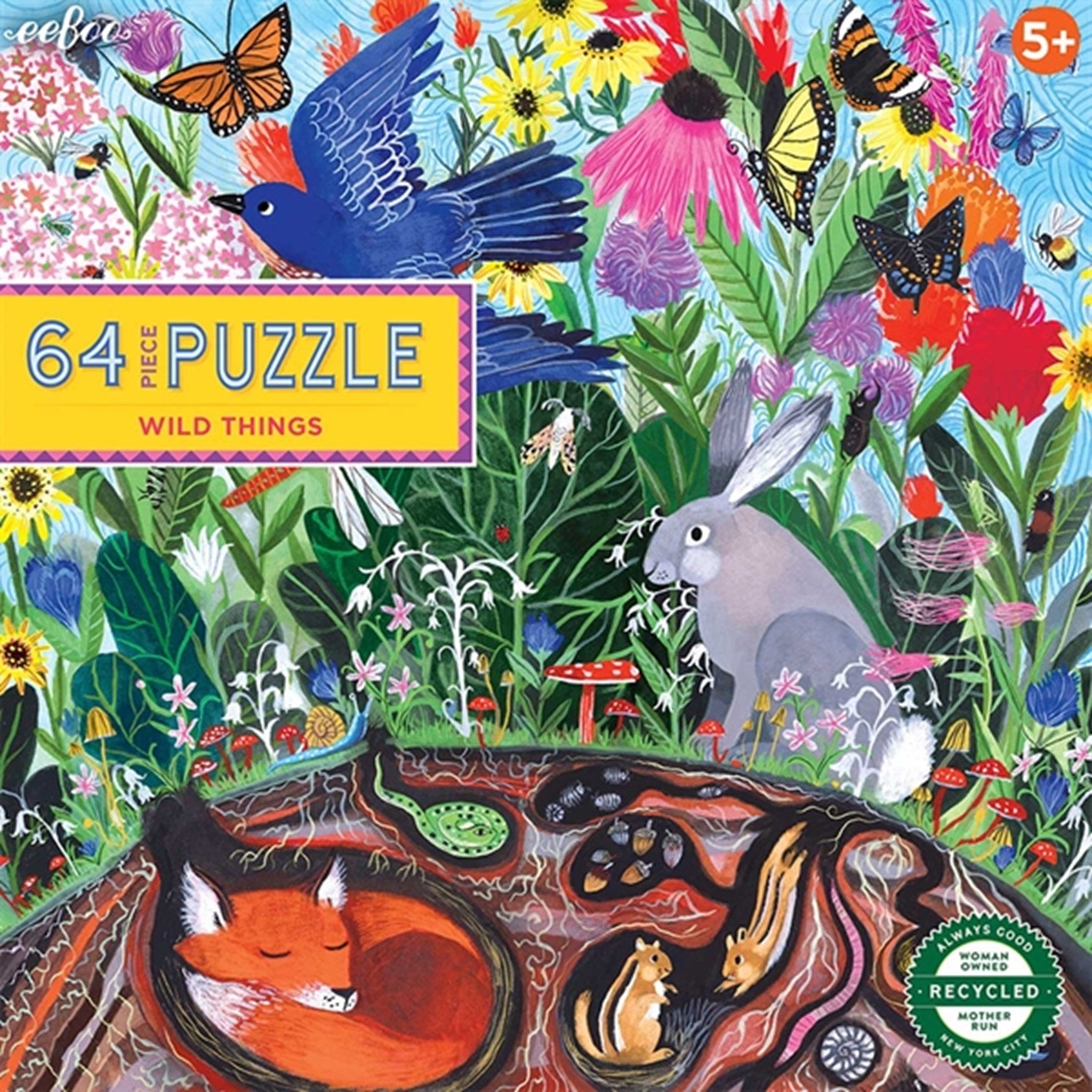 Eeboo Jumbo Puzzle 64 Pieces - The Wild Nature