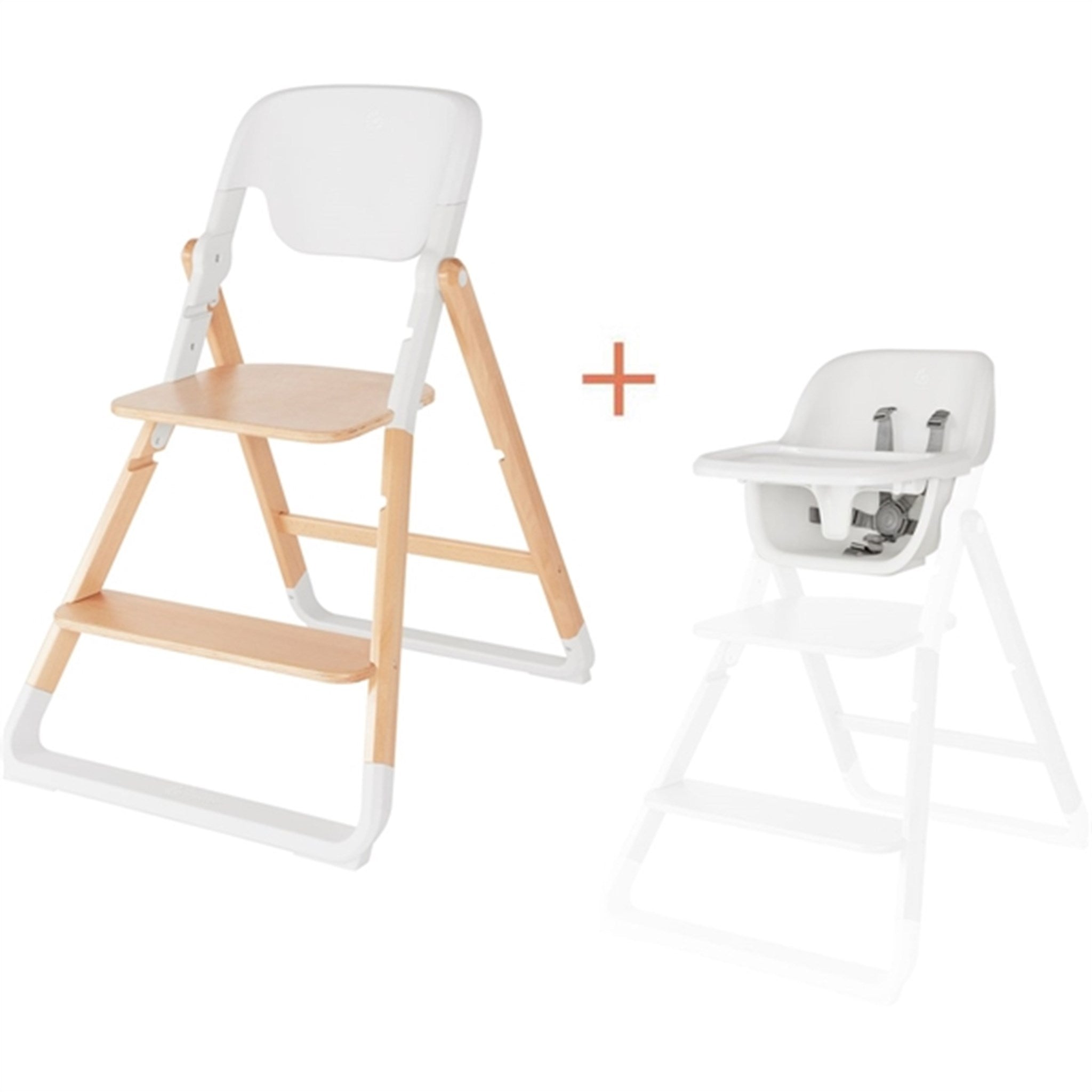 Ergobaby Evolve 2-in-1 High Chair + Chair Natural Wood White