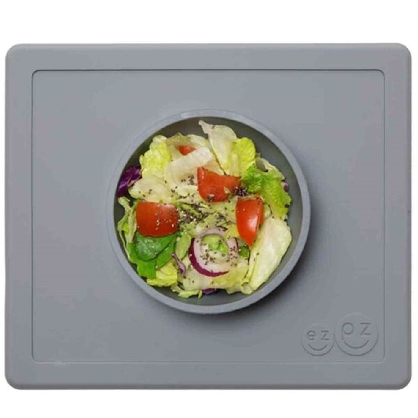 EZPZ Happy Bowl Placemat + Bowl in One Grey