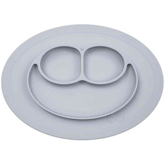 EZPZ Happy Mini Mat Placemat + Plate in One Grey Blue