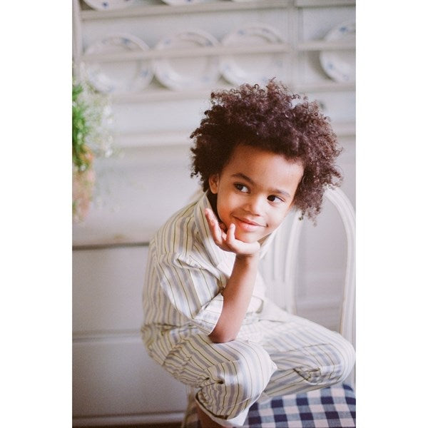 Flöss Bobby Shirt Blue/Green Stripe