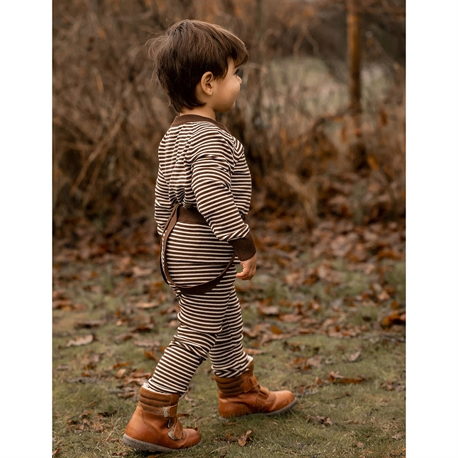 Fliink Chicory Coffee W. Sand Stripes Favo Cardigan