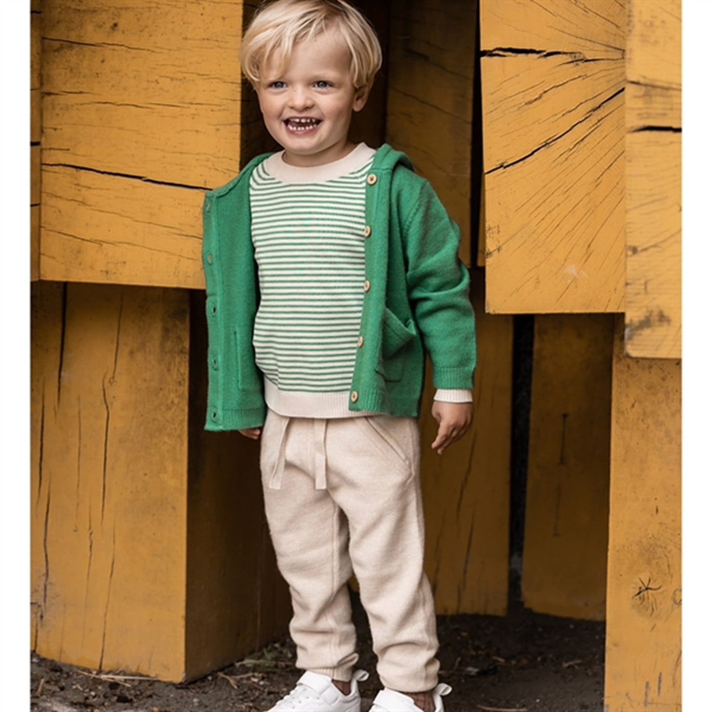 Fliink Jelly Bean Green Stripe Fave Stripe Knit