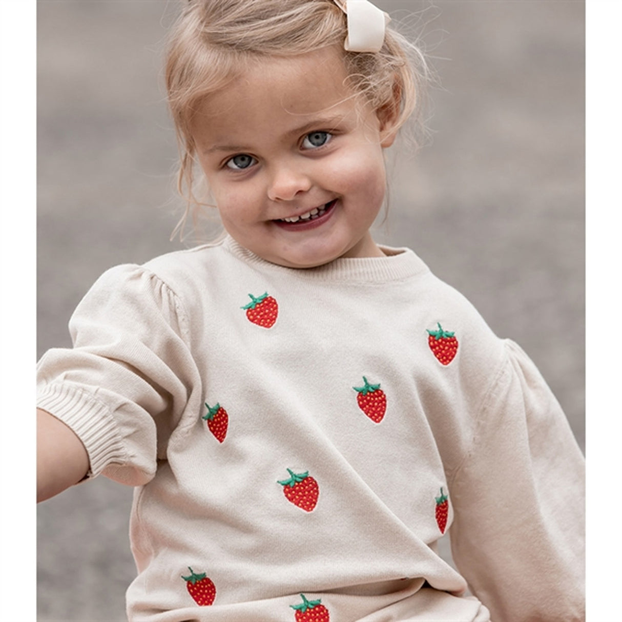 Fliink Sandshell/High Risk Red Strawberry Favo Embr. Knitted Dress
