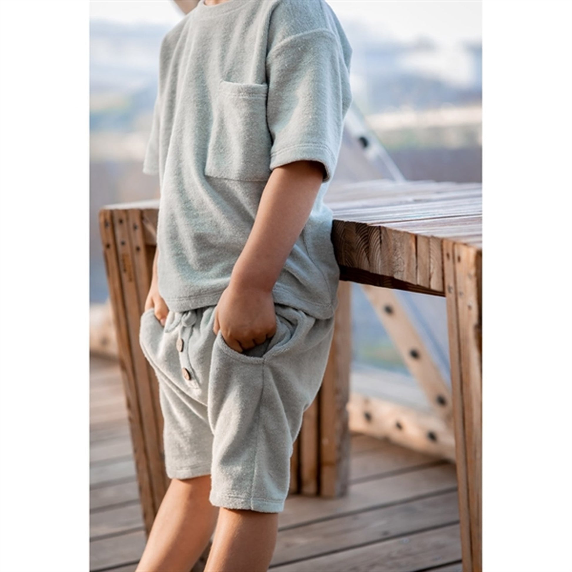 Fliink Dusty Green Teddy Shorts