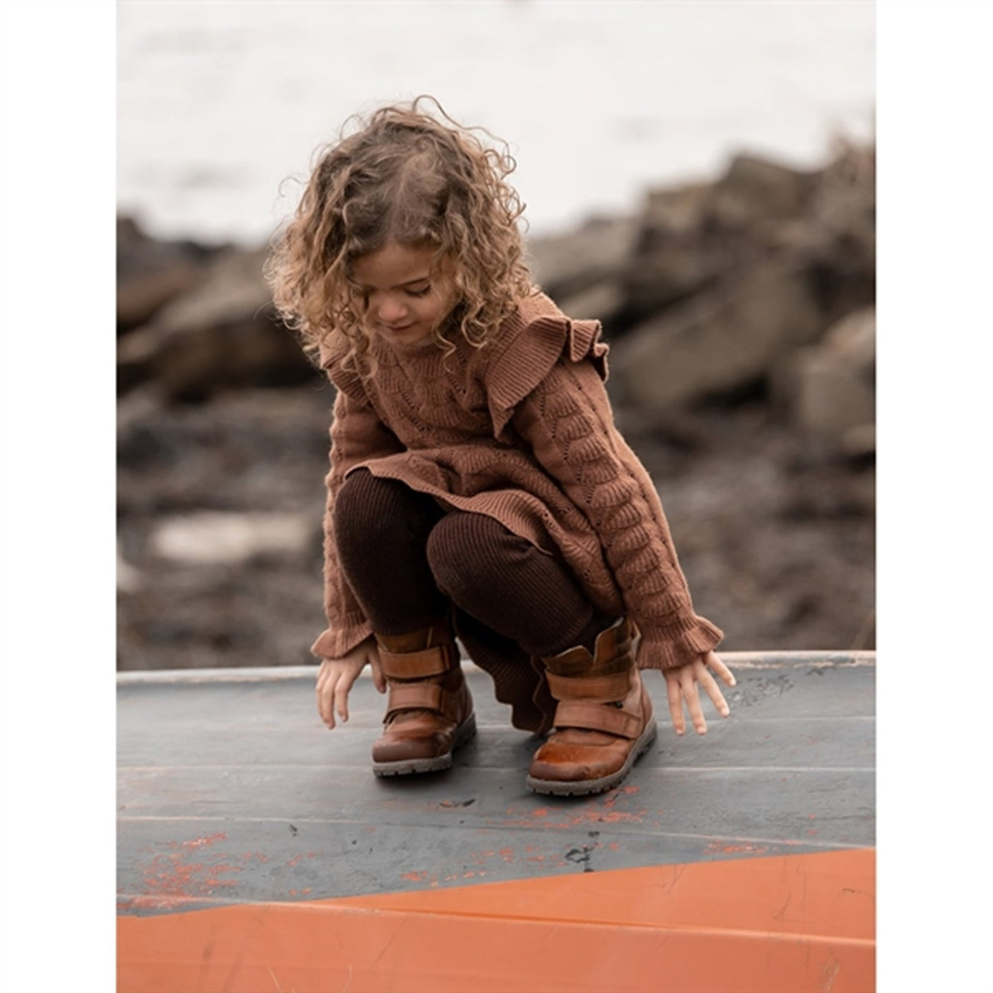 Fliink Carob Brown Benna New Ruffle Dress