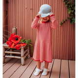 Fliink Cradle Pink W. Red Stripes Favo Peplum Dress