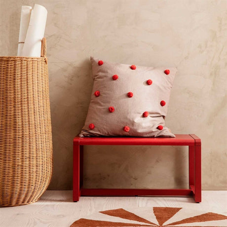 Ferm Living Dot Tufted Cushion Camel/Red