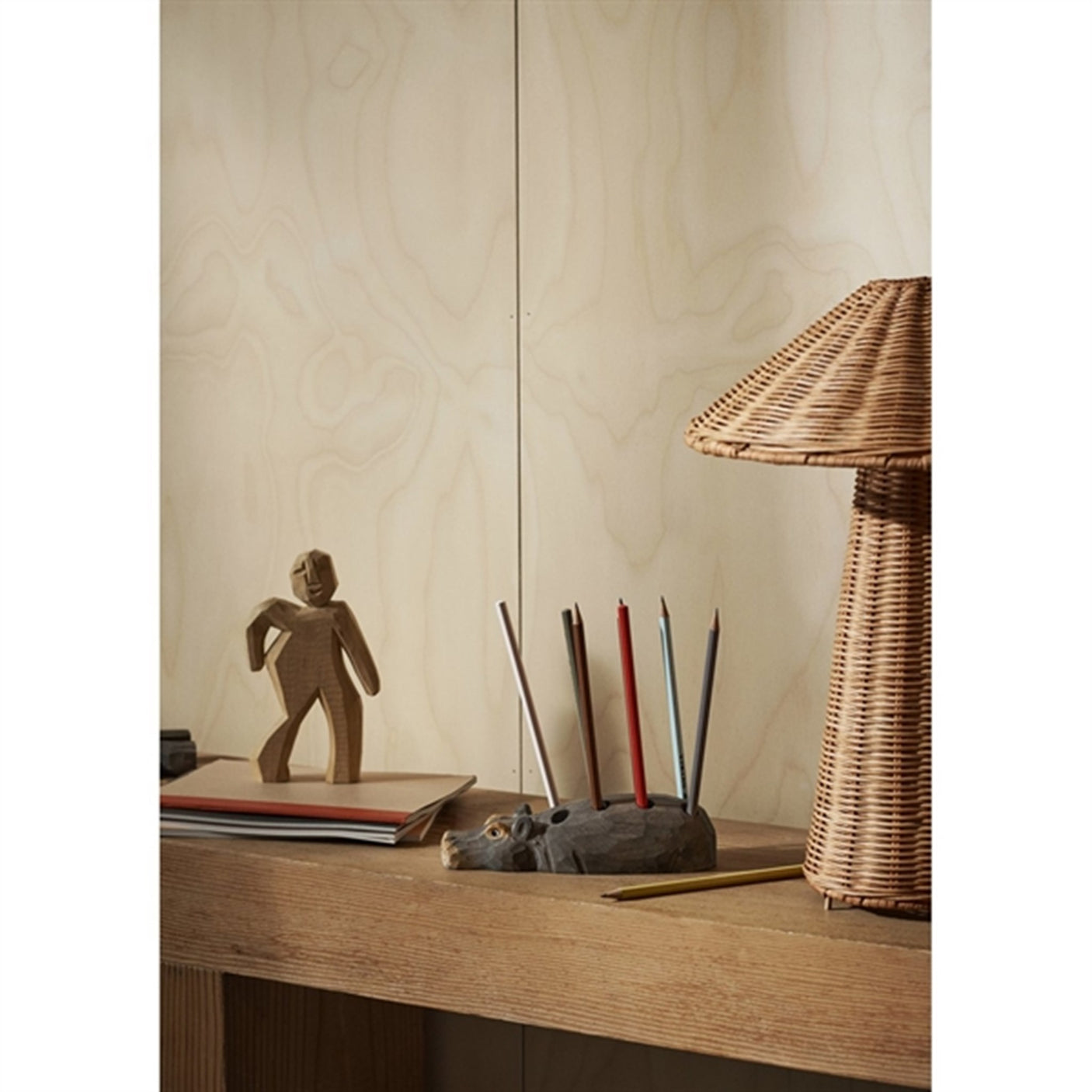 Ferm Living Handcarved Pencil Holder Hippo