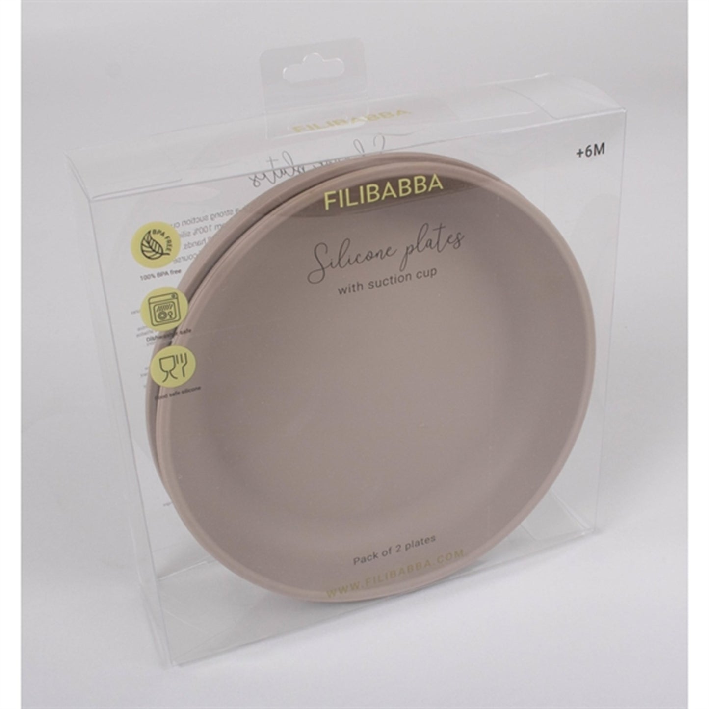 FILIBABBA Plate 2-pack Warm Grey