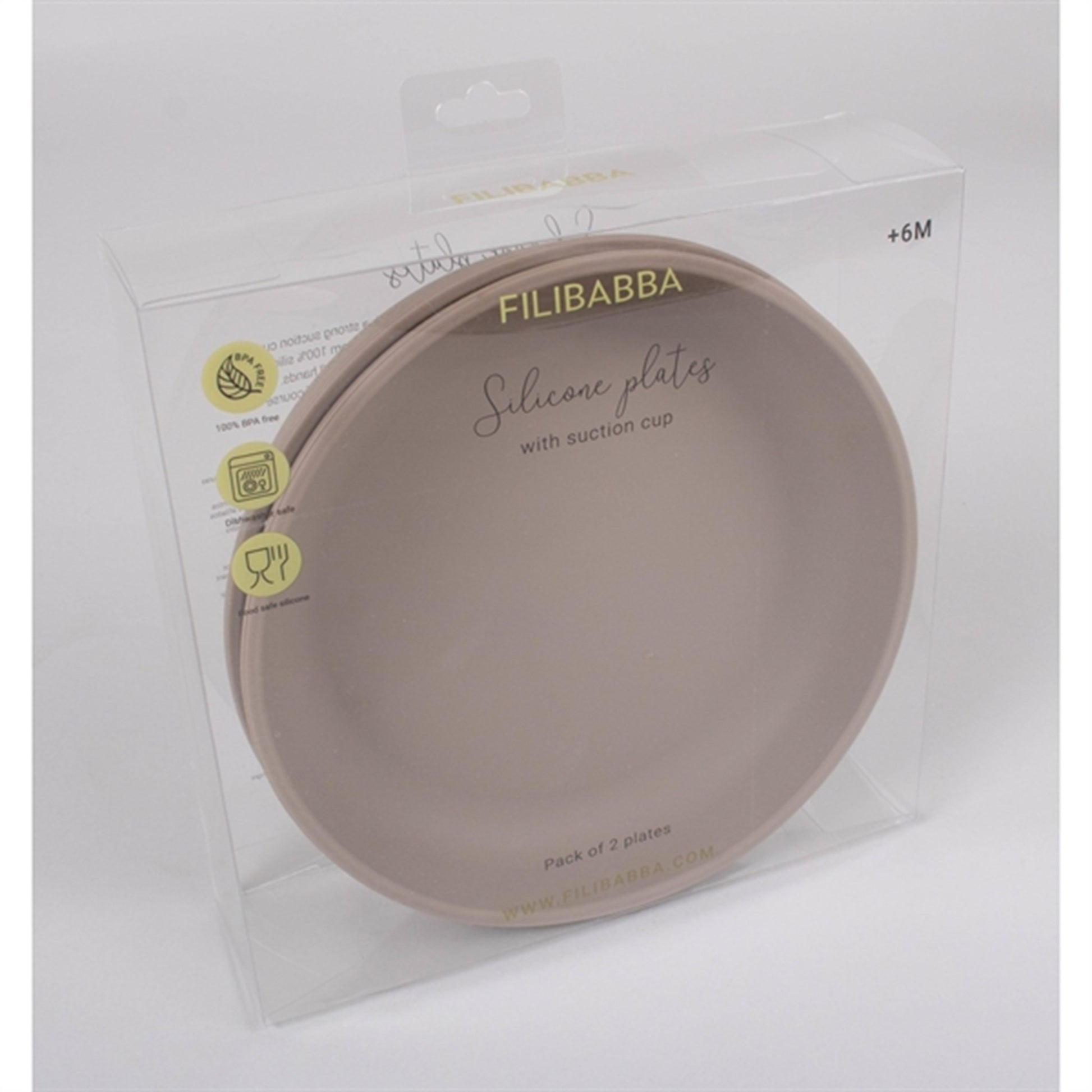 FILIBABBA Plate 2-pack Warm Grey