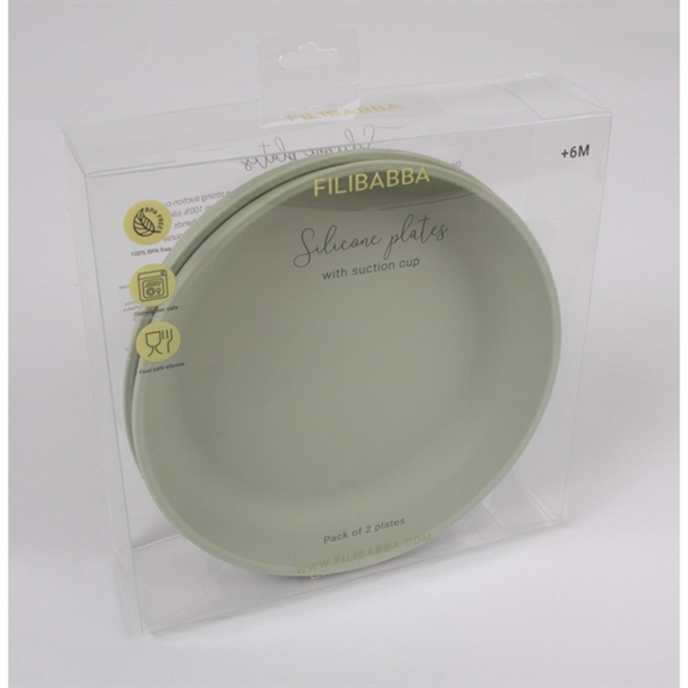 FILIBABBA Plate 2-pack Green