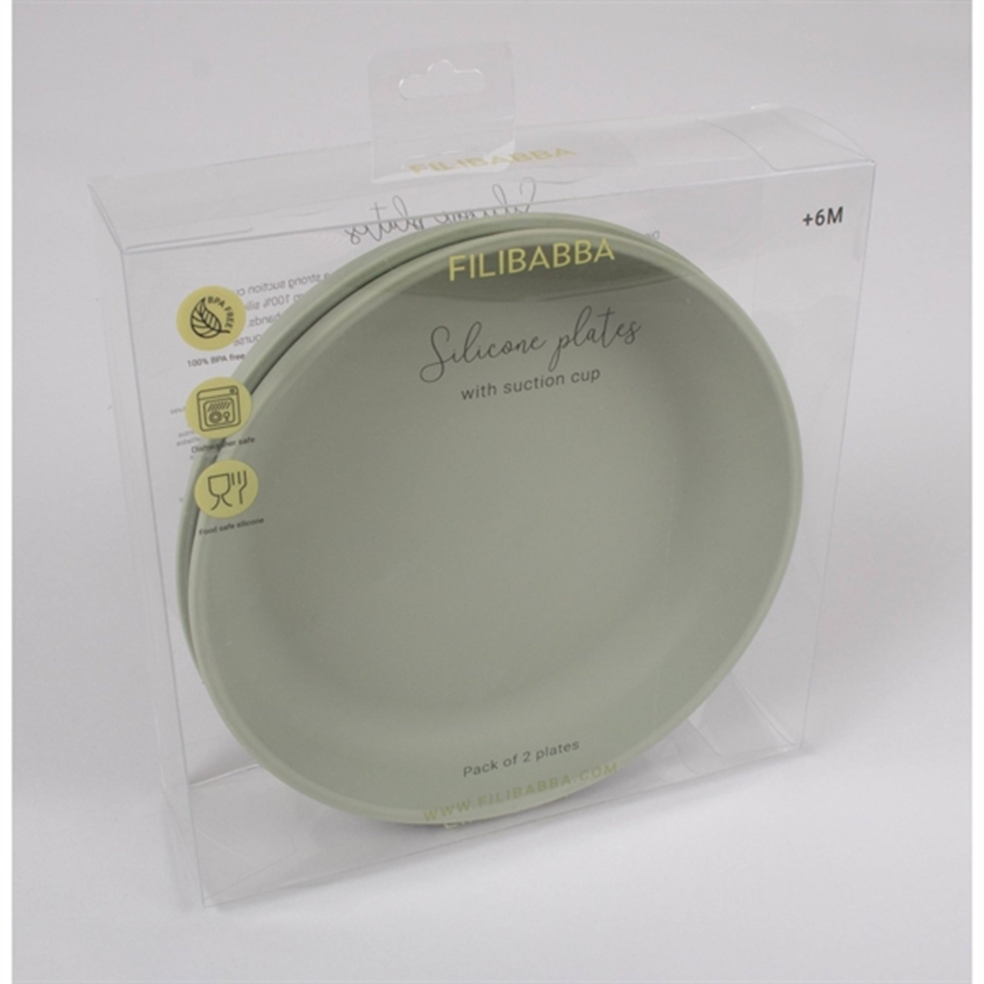 FILIBABBA Plate 2-pack Green