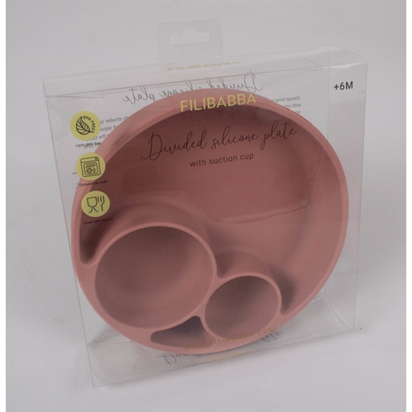 FILIBABBA Plate Divided Rose