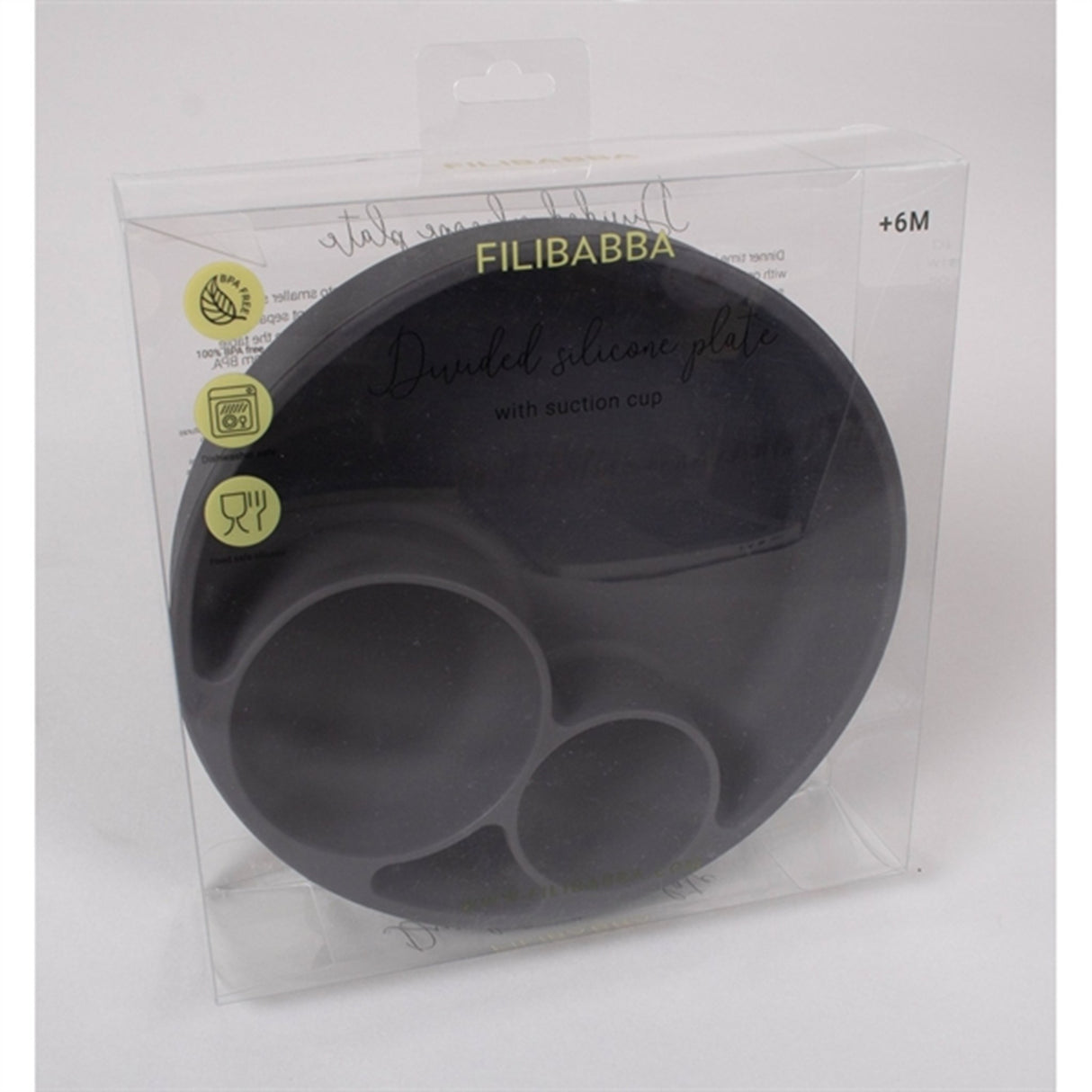 FILIBABBA Plate Divided Stone Grey