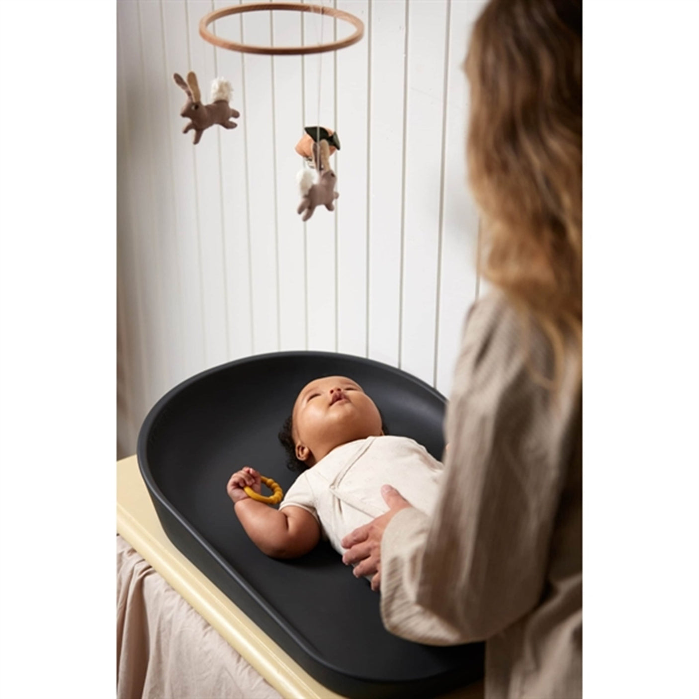 FILIBABBA Changing Pad Bobbie Soft Feel Dark Grey