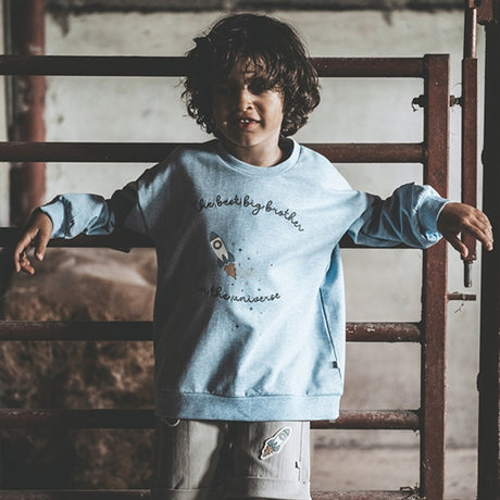 That's Mine Light Blue Melange Finley Big Brother Sweatshirt