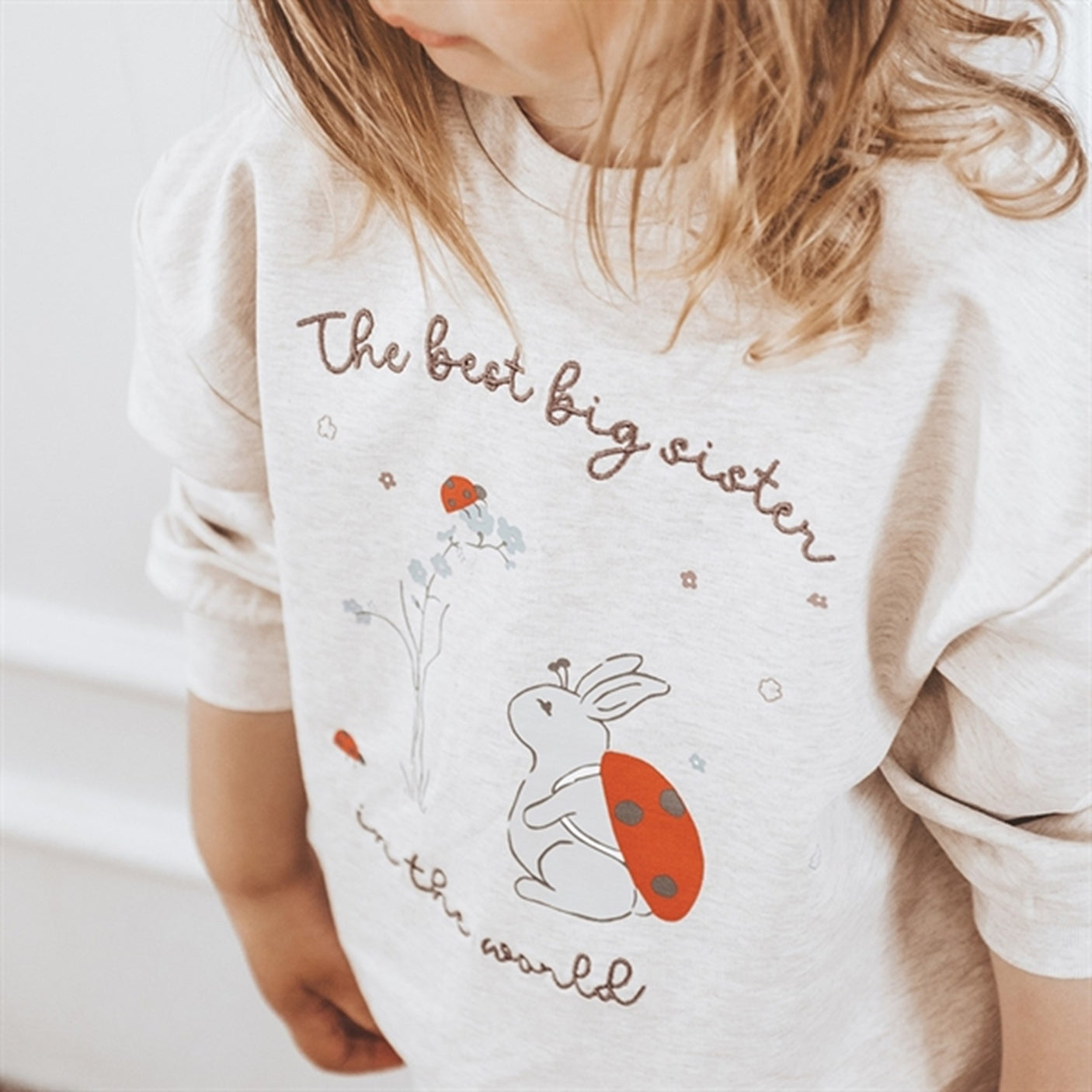 That's Mine Light Brown Melange Finley Big Sister Sweatshirt
