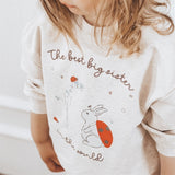 That's Mine Light Brown Melange Finley Big Sister Sweatshirt