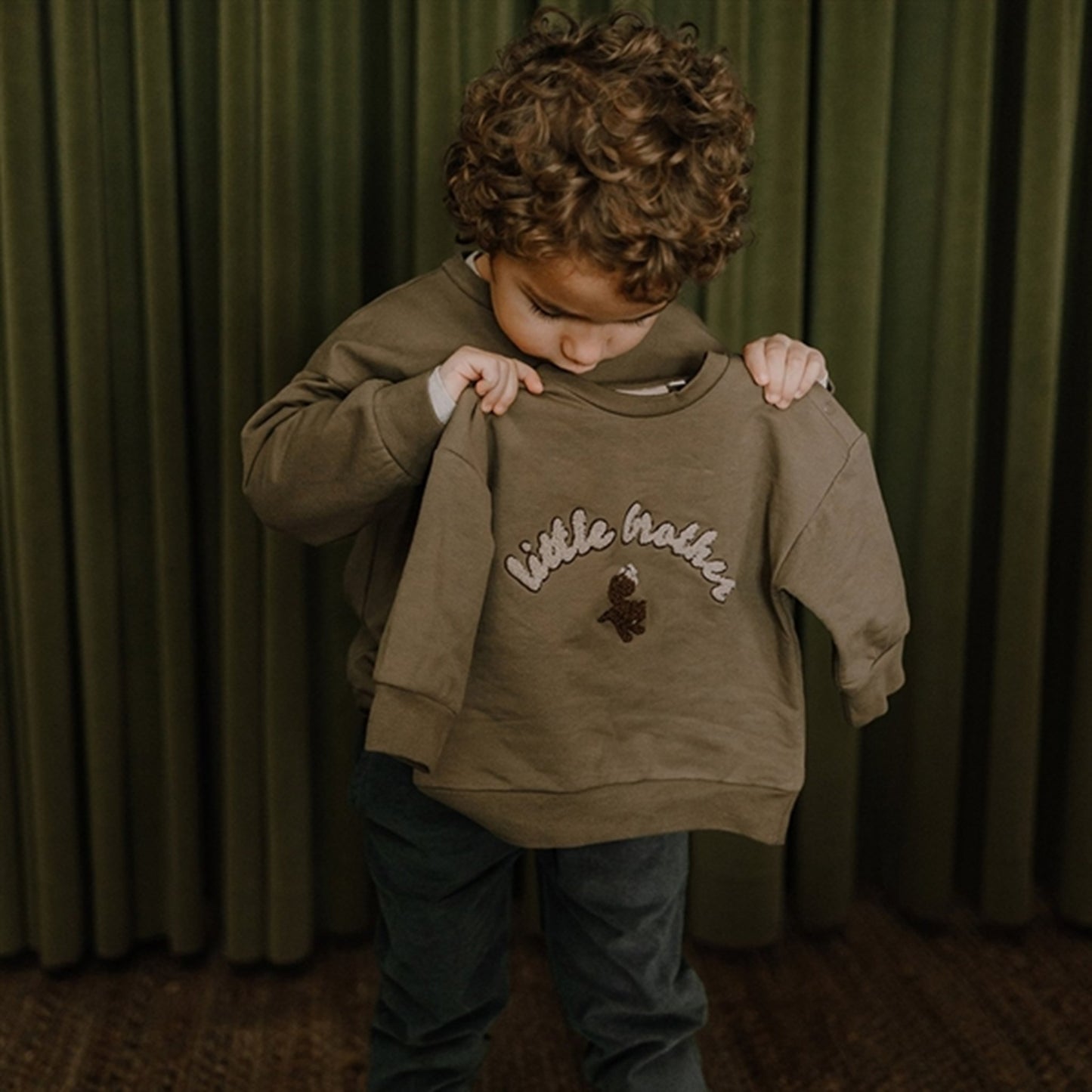 That's Mine Dusky Green Finley Little Brother Sweatshirt