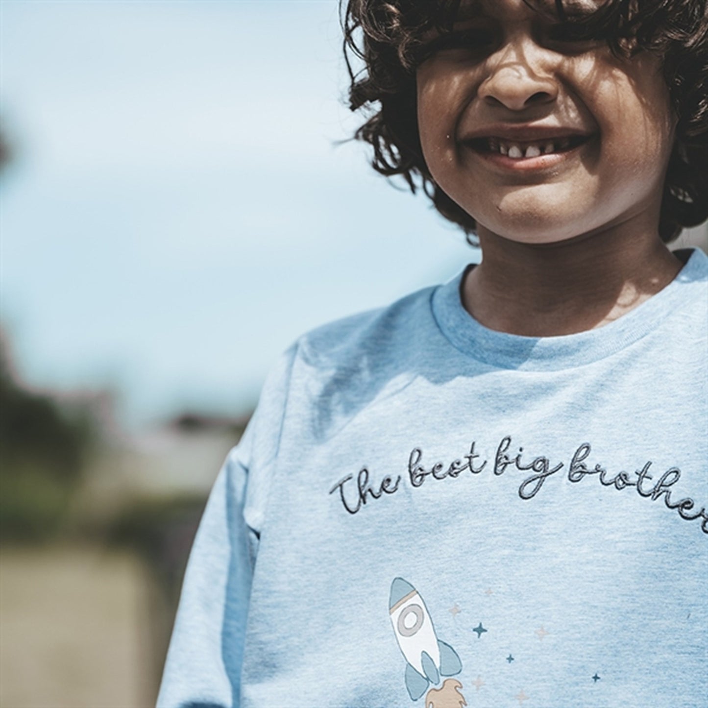 That's Mine Light Blue Melange Finley Little Brother Sweatshirt