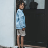 That's Mine Light Blue Melange Finley Little Brother Sweatshirt