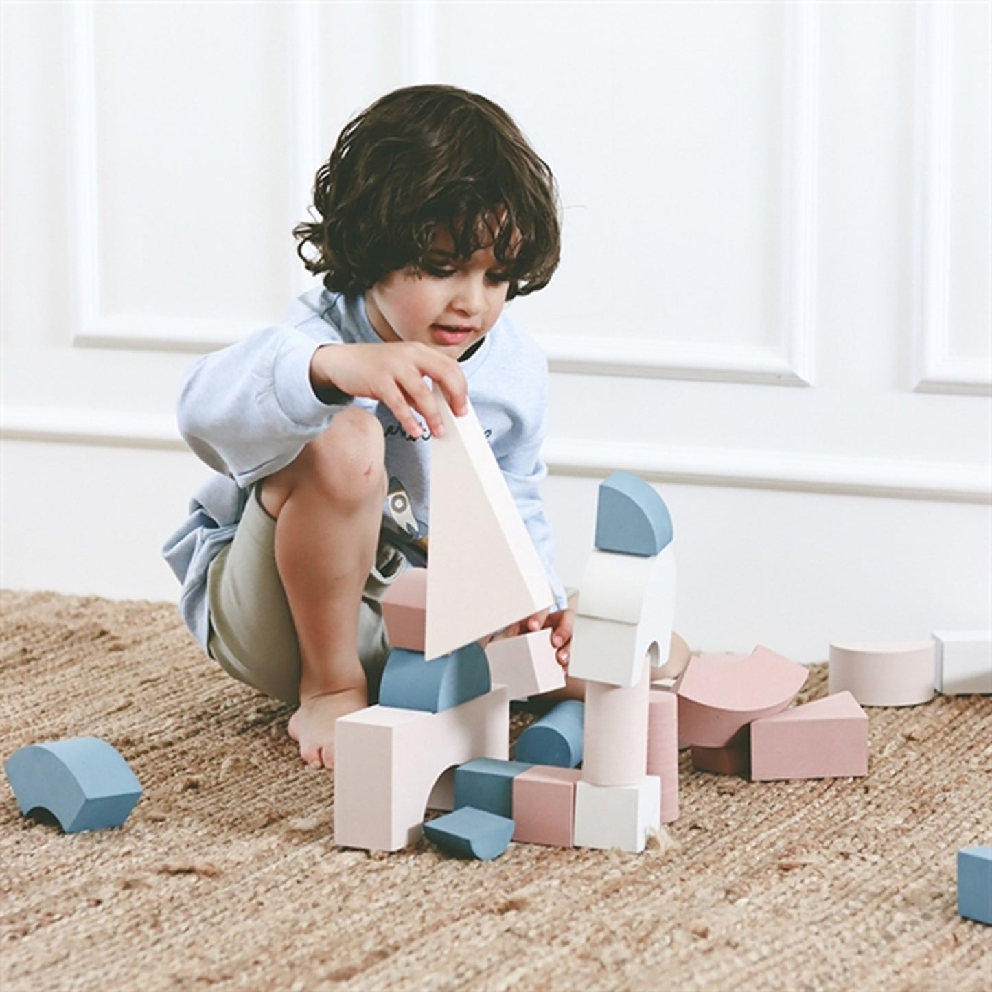 That's Mine Light Blue Melange Finley Little Brother Sweatshirt