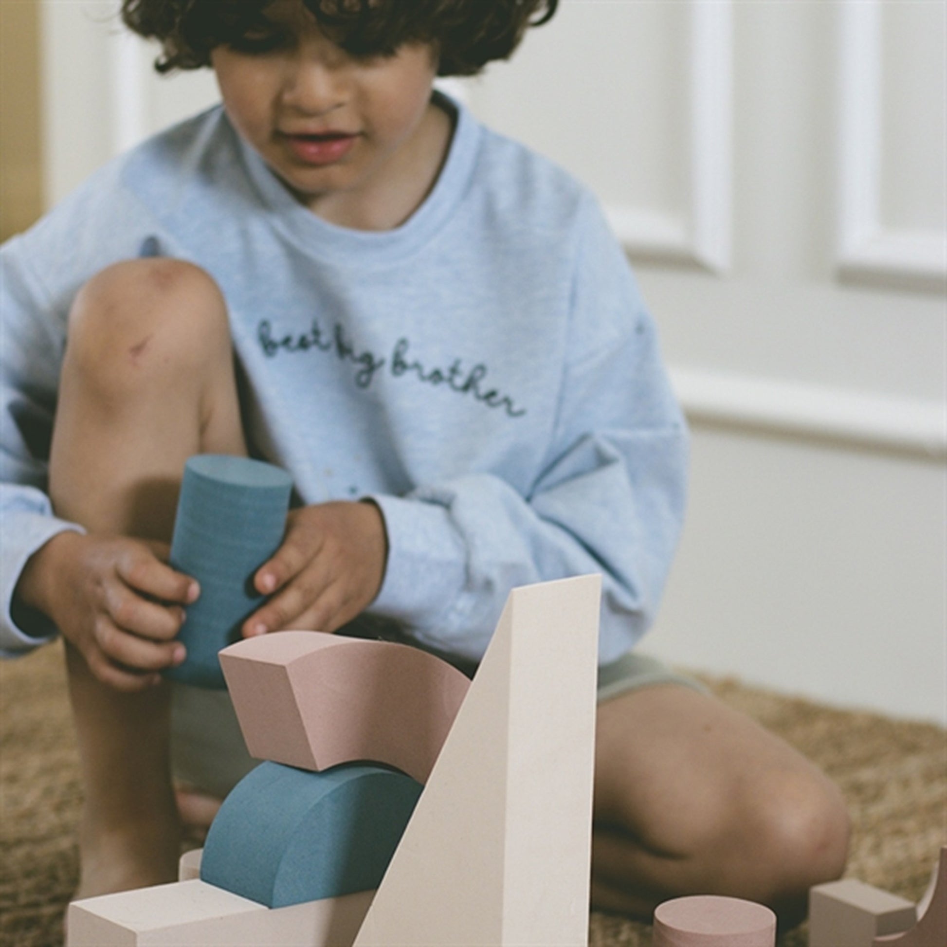 That's Mine Light Blue Melange Finley Little Brother Sweatshirt