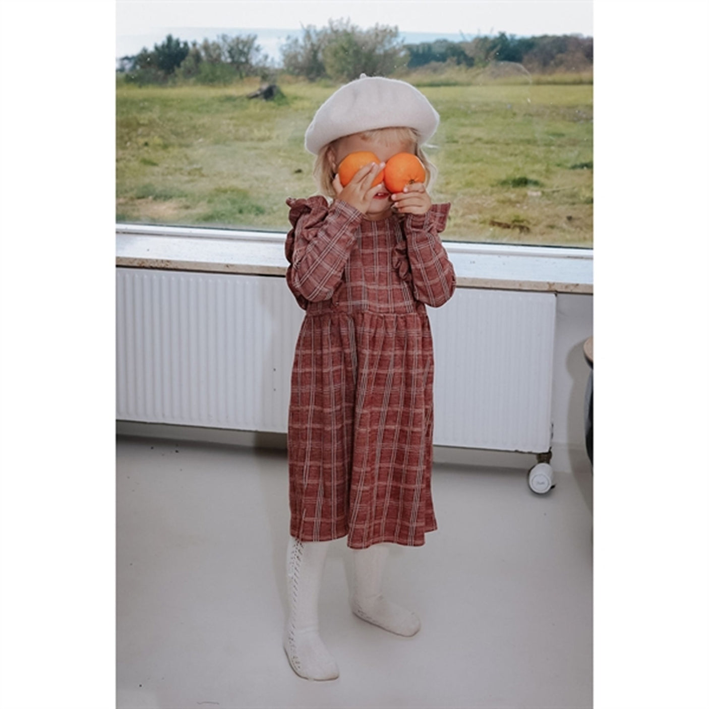 Fliink Chicory Coffee Miro Ls Ruffle Dress