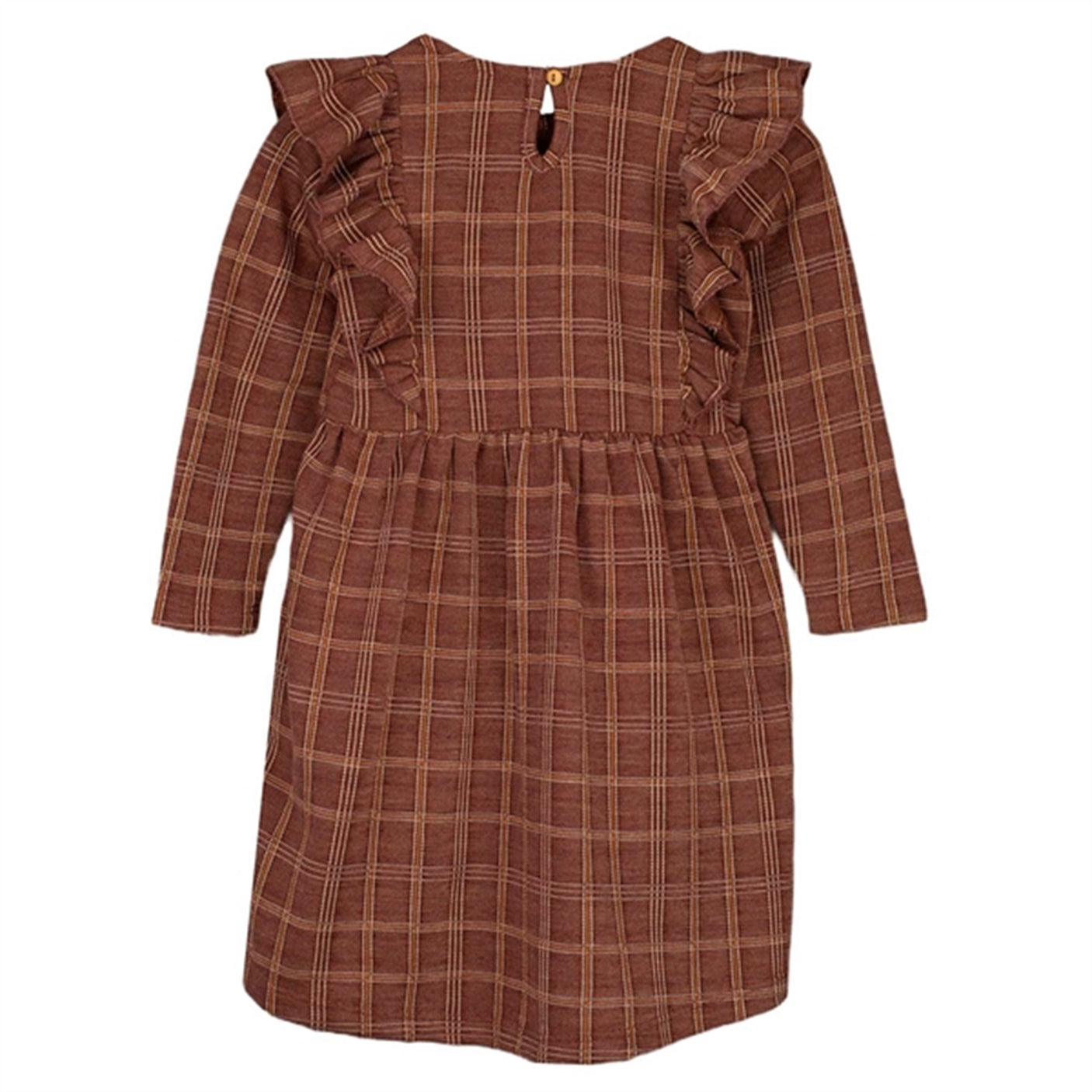 Fliink Chicory Coffee Miro Ls Ruffle Dress