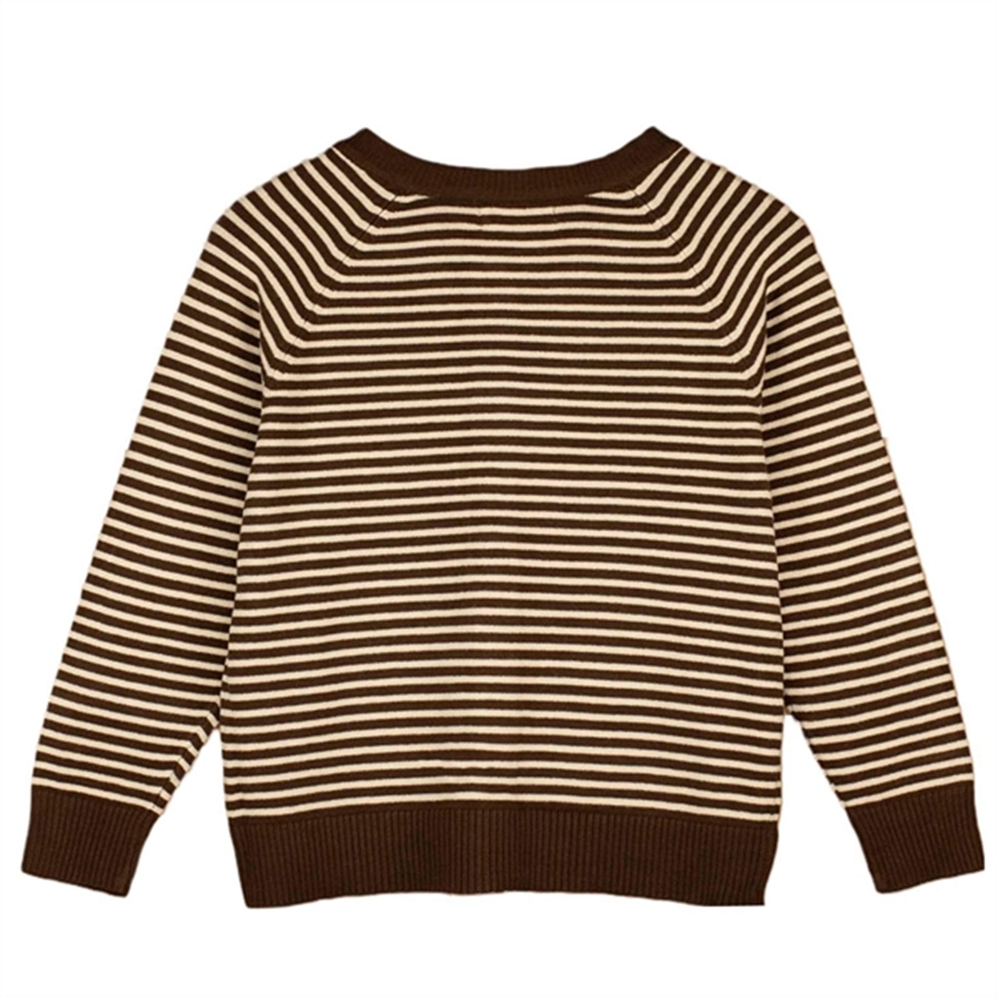 Fliink Chicory Coffee W. Sand Stripes Favo Cardigan
