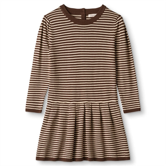Fliink Chicory Coffee W. Sand Stripes Favo Peplum Dress