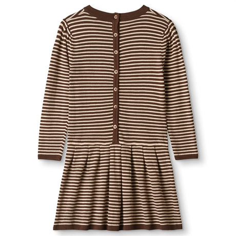 Fliink Chicory Coffee W. Sand Stripes Favo Peplum Dress