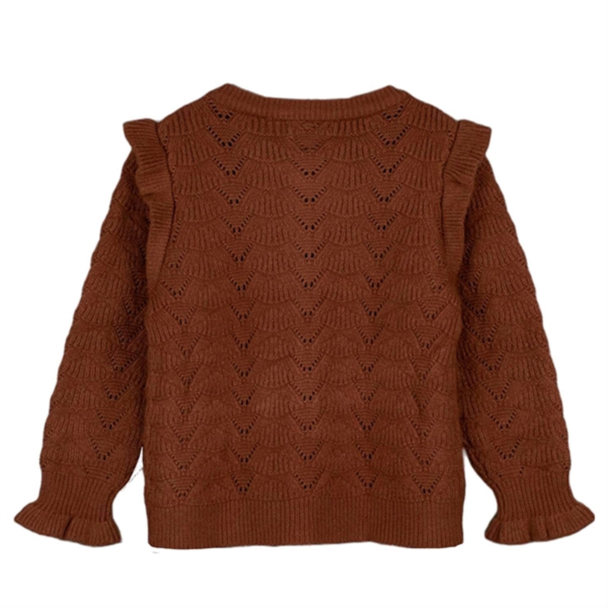 Fliink Carob Brown Benna Ruffle Cardigan