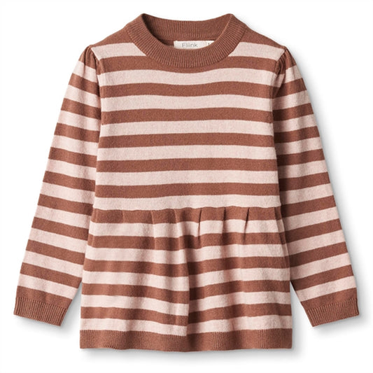 Fliink Carob Brown Striped Alilly Blouse