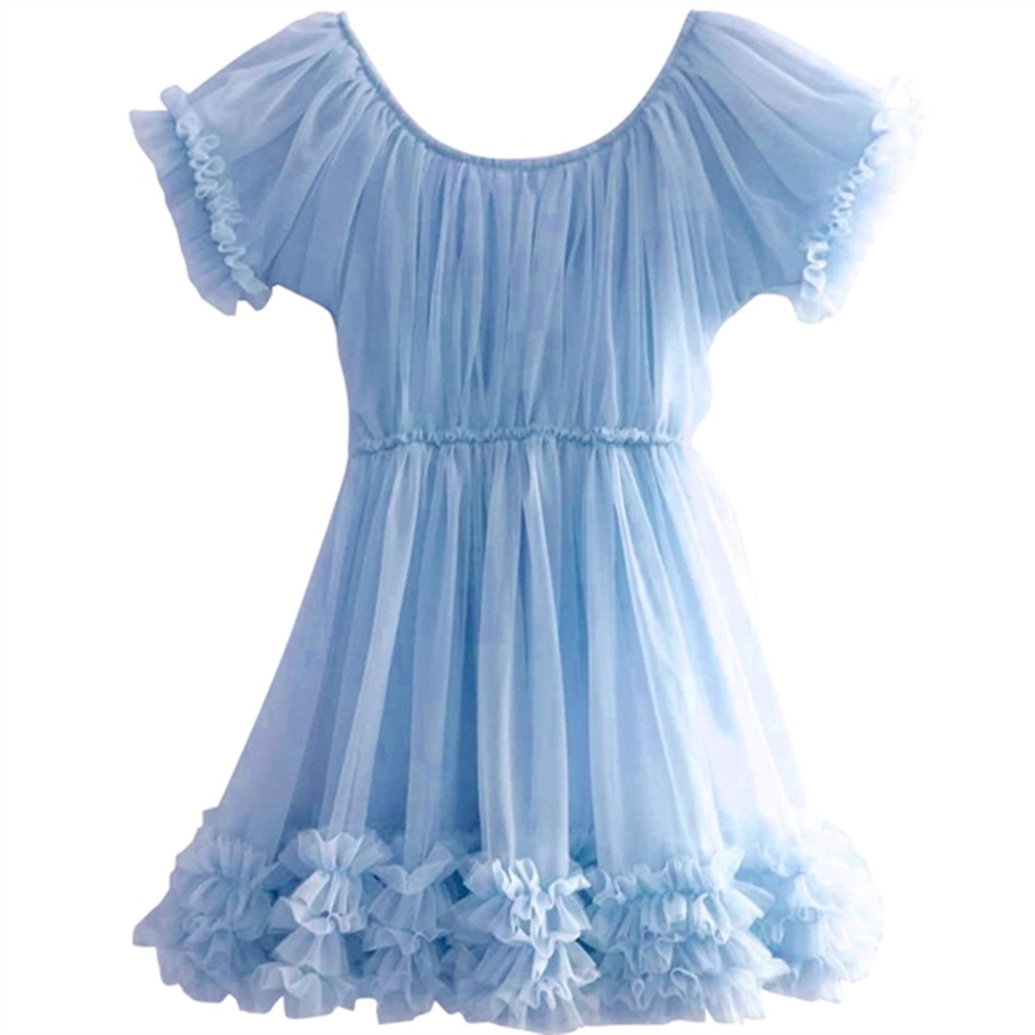 Dolly by Le Petit Frilly Dress Light Blue