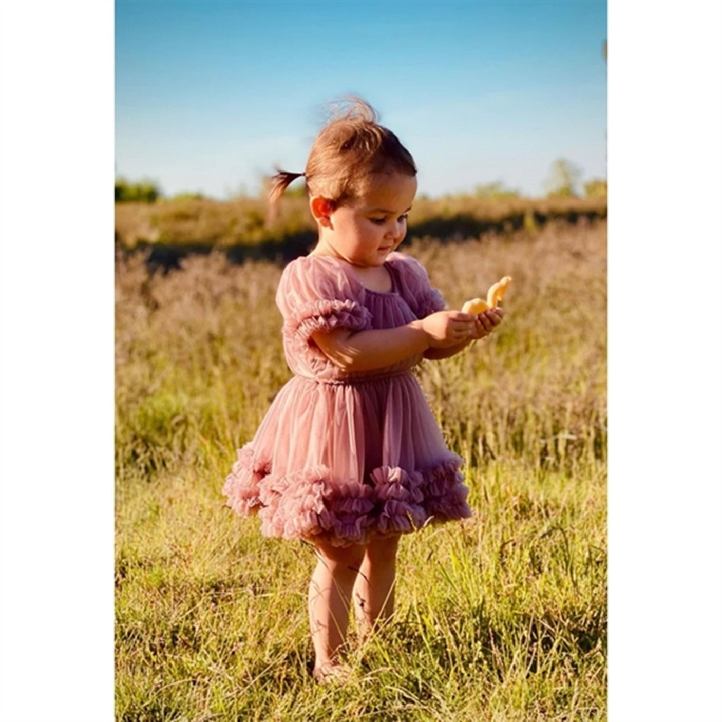Dolly by Le Petit Frilly Dress Mauve