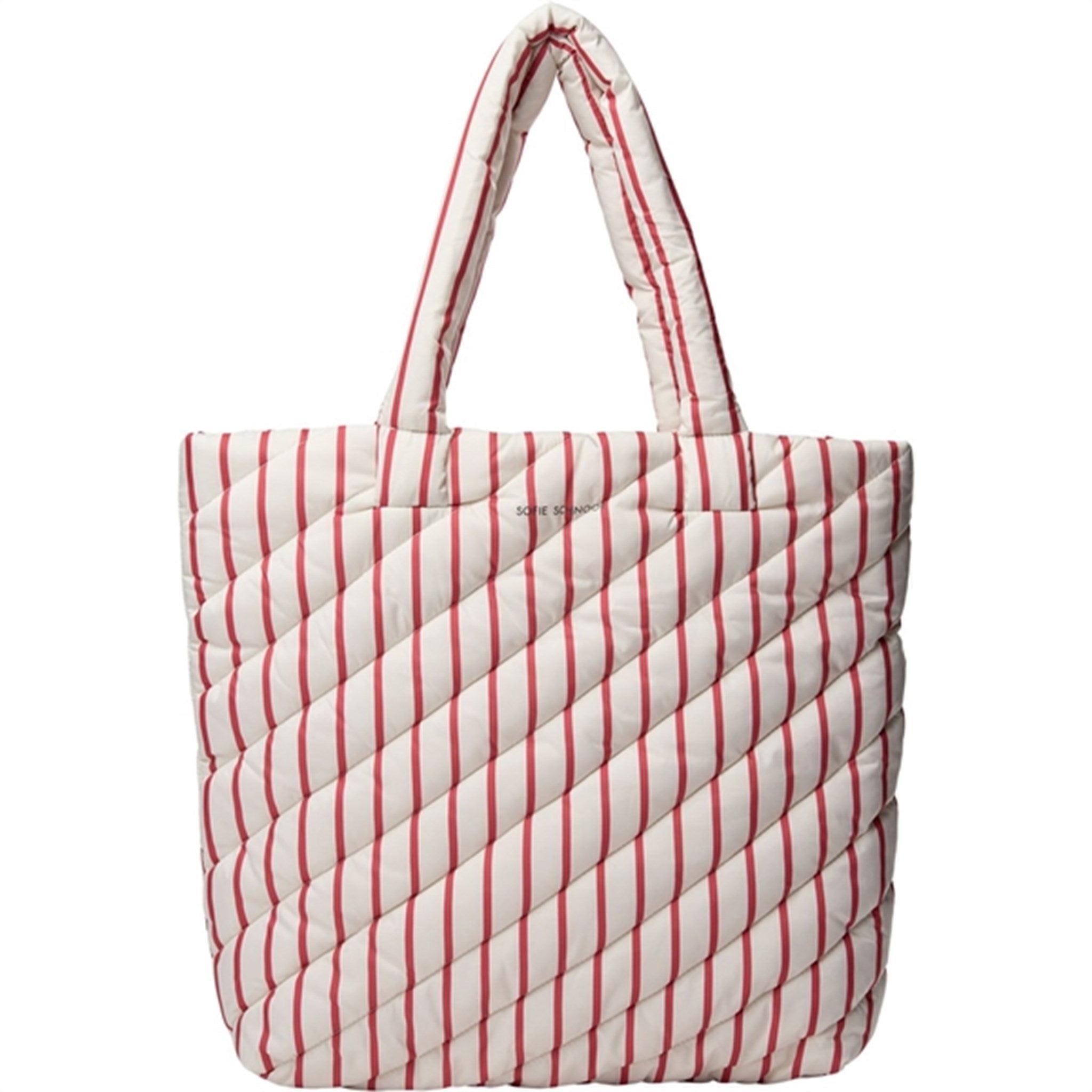 Sofie Schnoor Young Off White/ Berry Striped Totebag