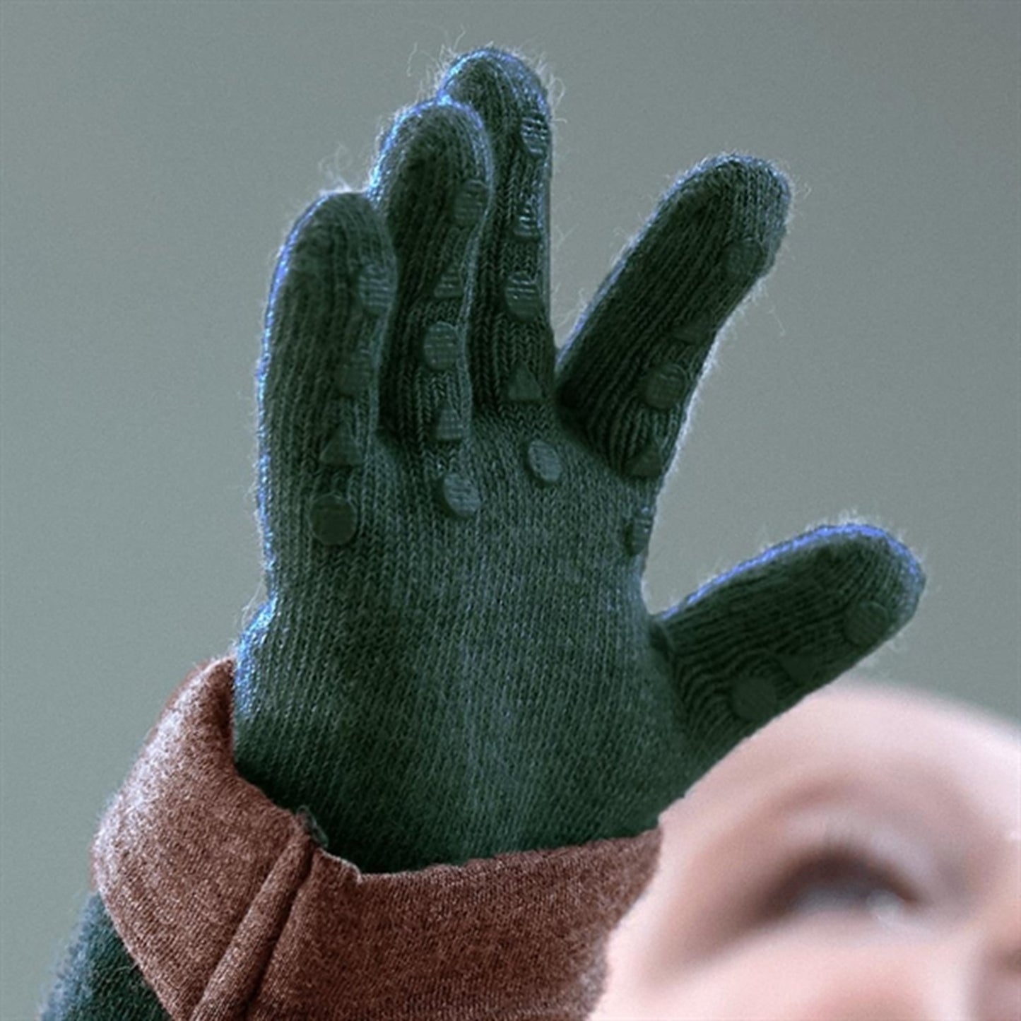 Gobabygo Wool Grip Gloves Forrest Green