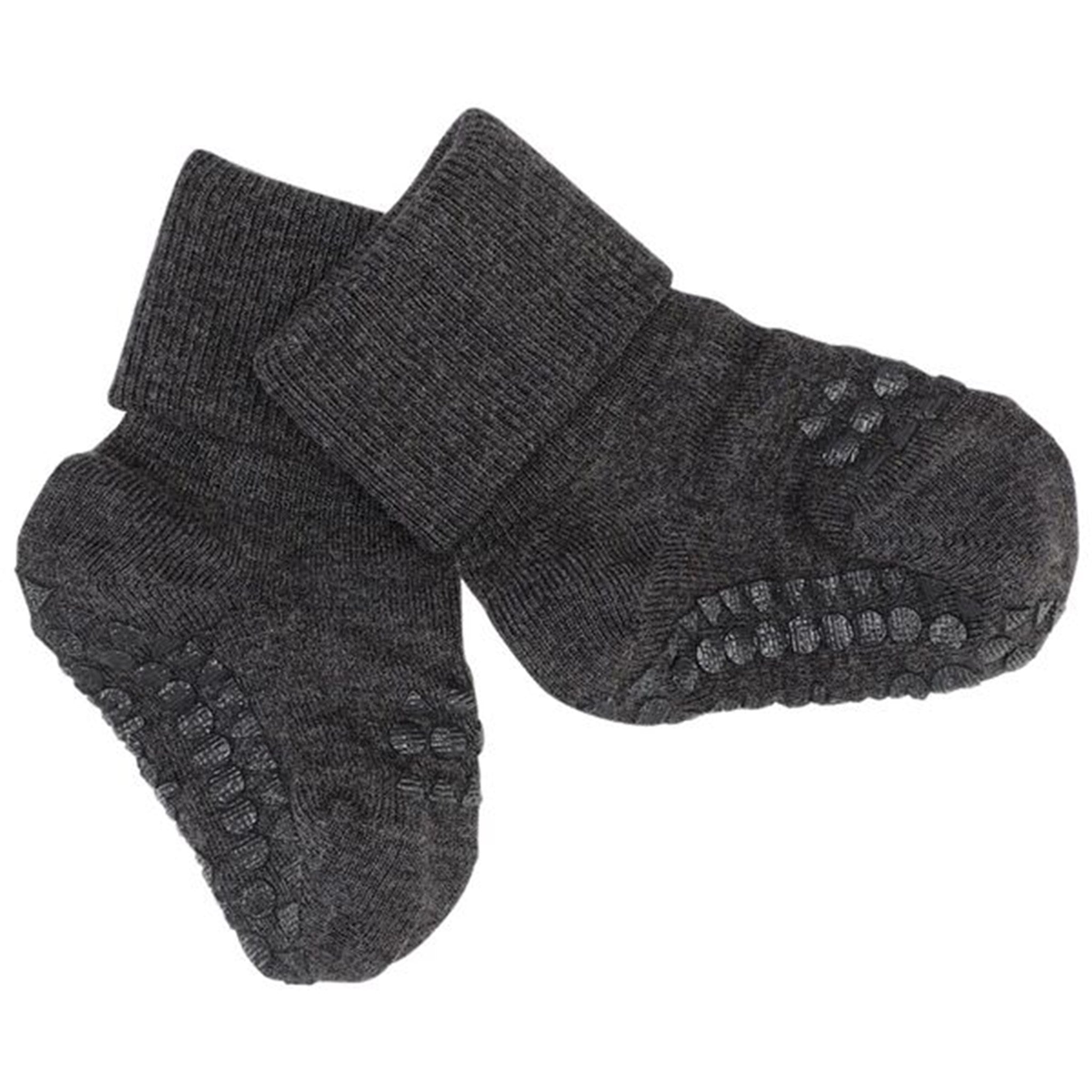 GObabyGO Bamboo Non-slip Socks Antislip Dark Grey Melange