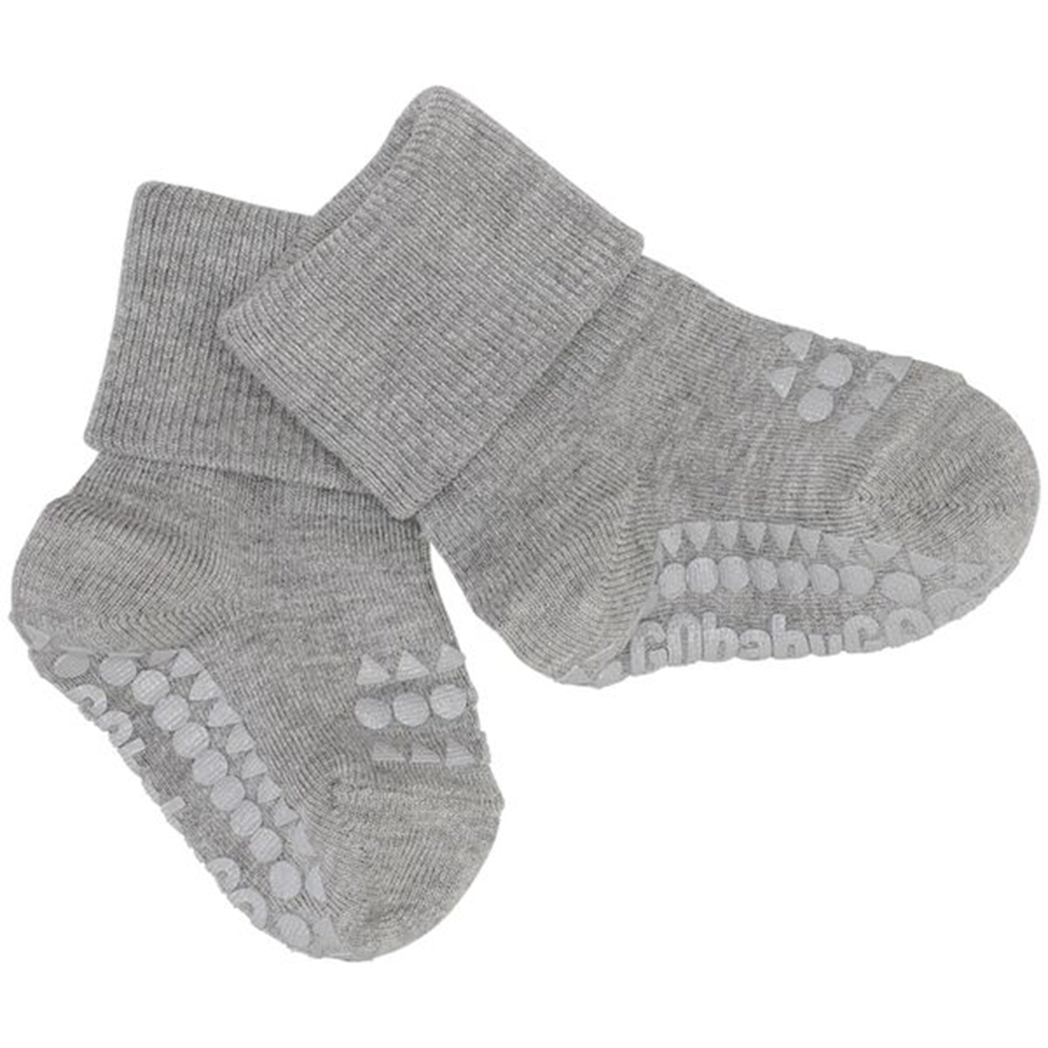 GObabyGO Bamboo Non-slip Socks Antislip Grey Melange