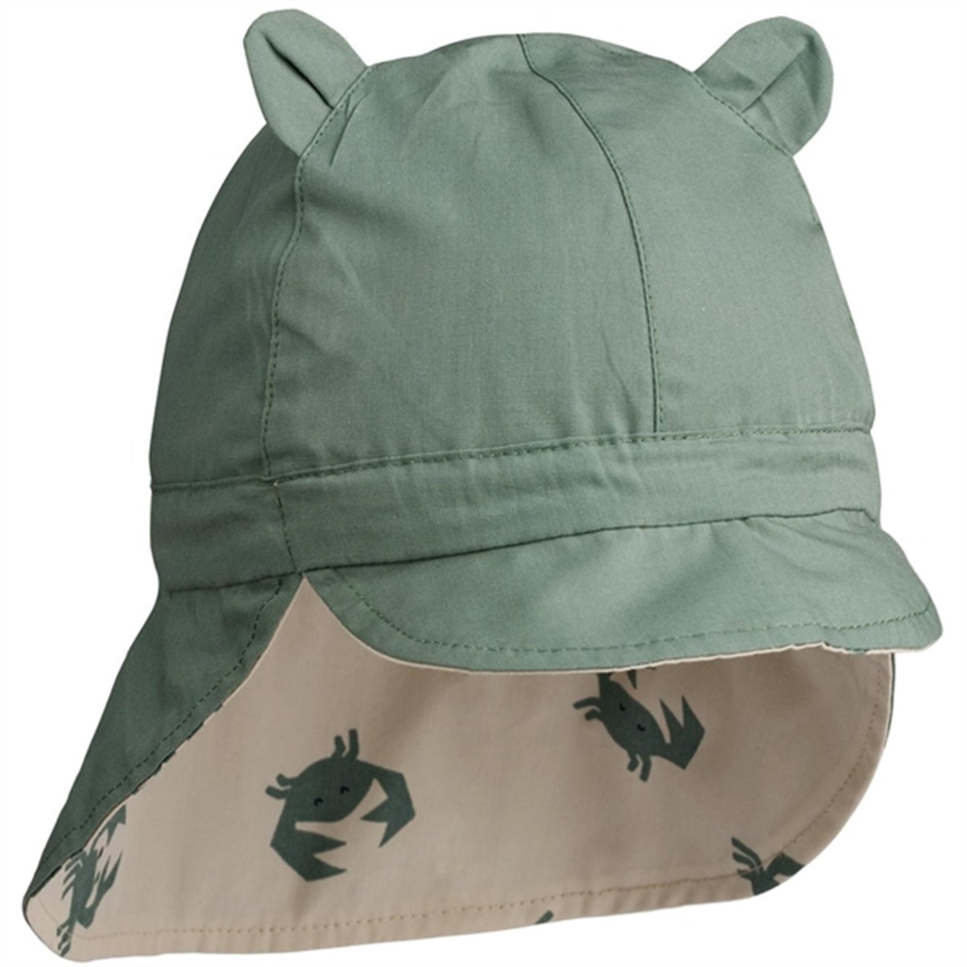 Liewood Gorm Reversible Sun Hat Crab Sandy Pepppermint