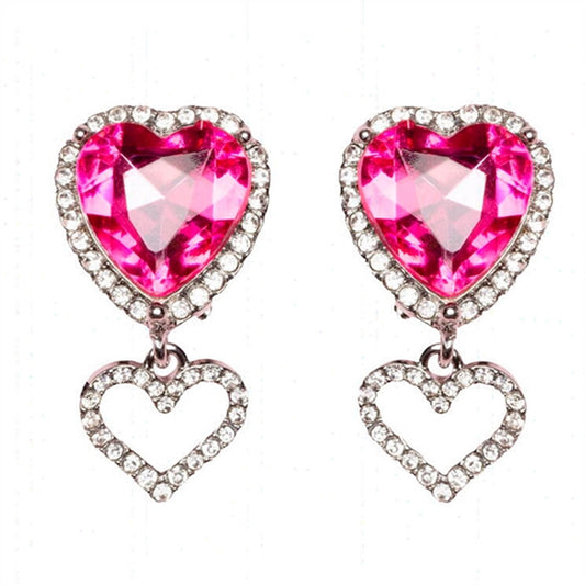 Great Pretenders Boutique Heart Jewel Clip On Earrings