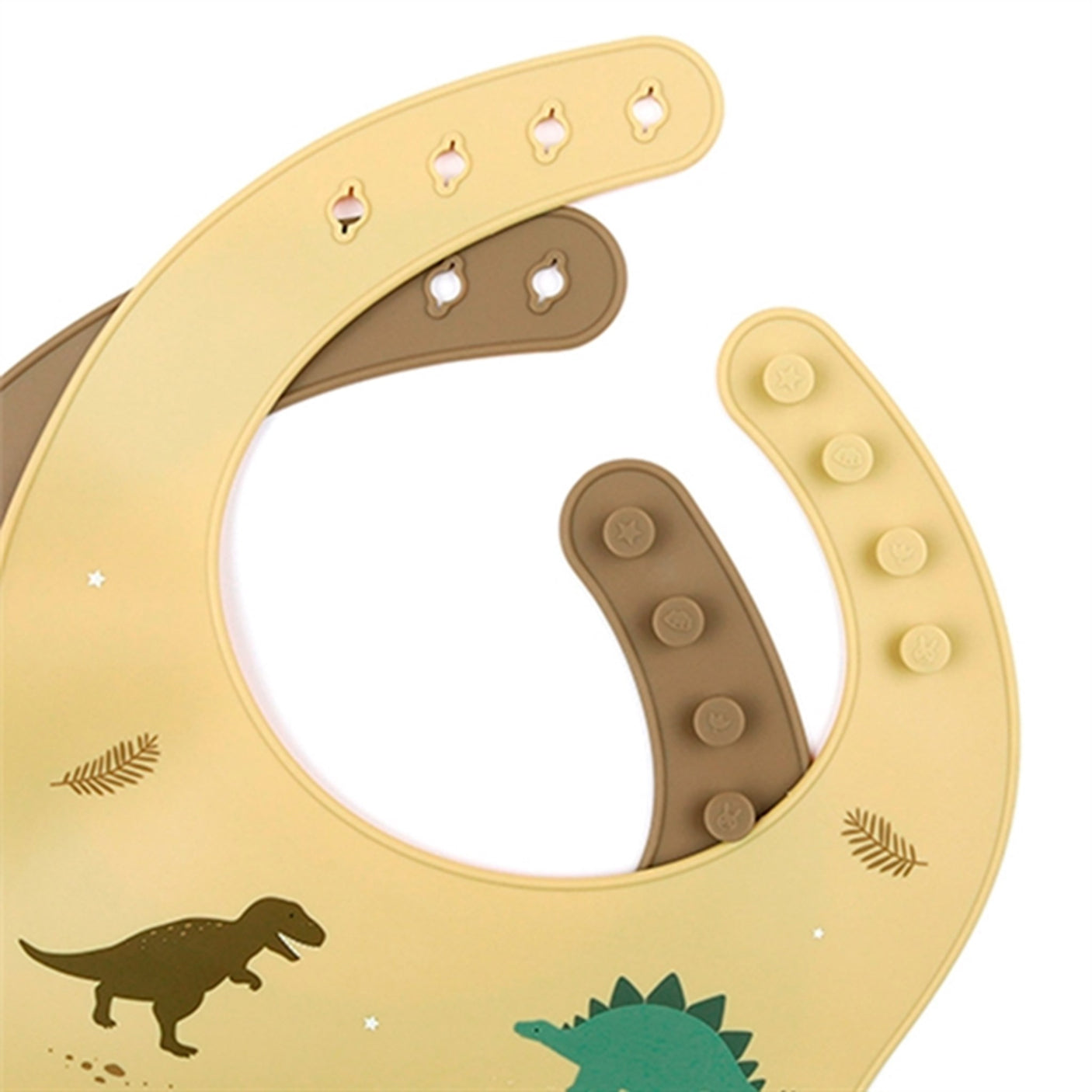 A Little Lovely Company Silicone Bib 2-pack Dinosaurs