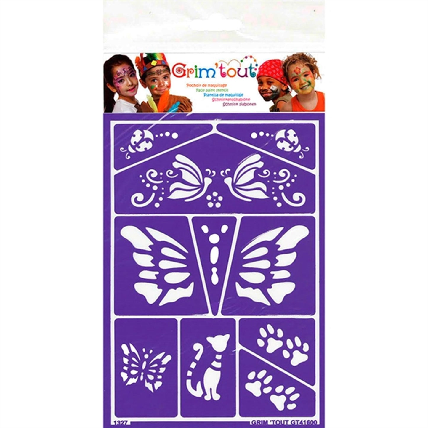 Grim'tout Stencil Cat and Butterflies