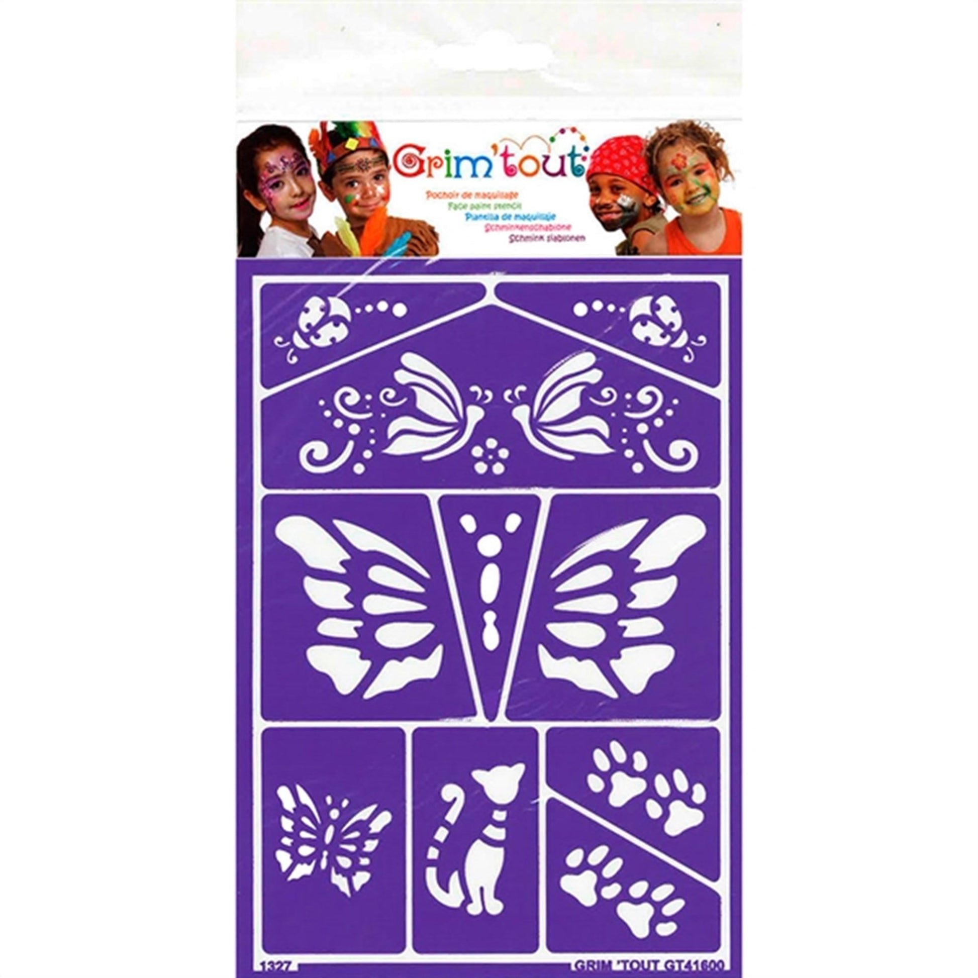 Grim'tout Stencil Cat and Butterflies